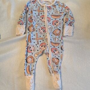 Caden Lane Blue and White Sports Footie